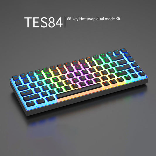 84 Keys Modular Mechanical Keyboard Hot Swap 3Pin 5Pin Music Rhythm Mode Gray Black