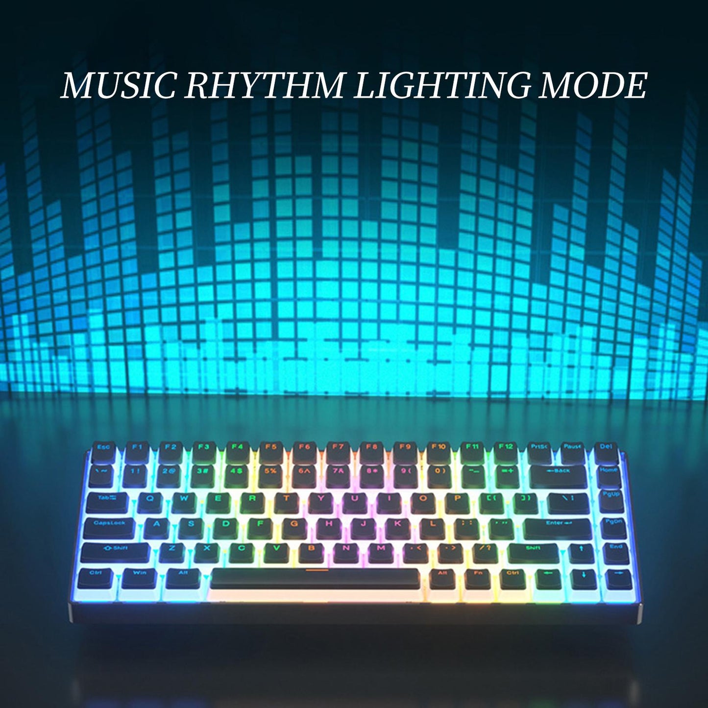 84 Keys Modular Mechanical Keyboard Hot Swap 3Pin 5Pin Music Rhythm Mode Gray Black