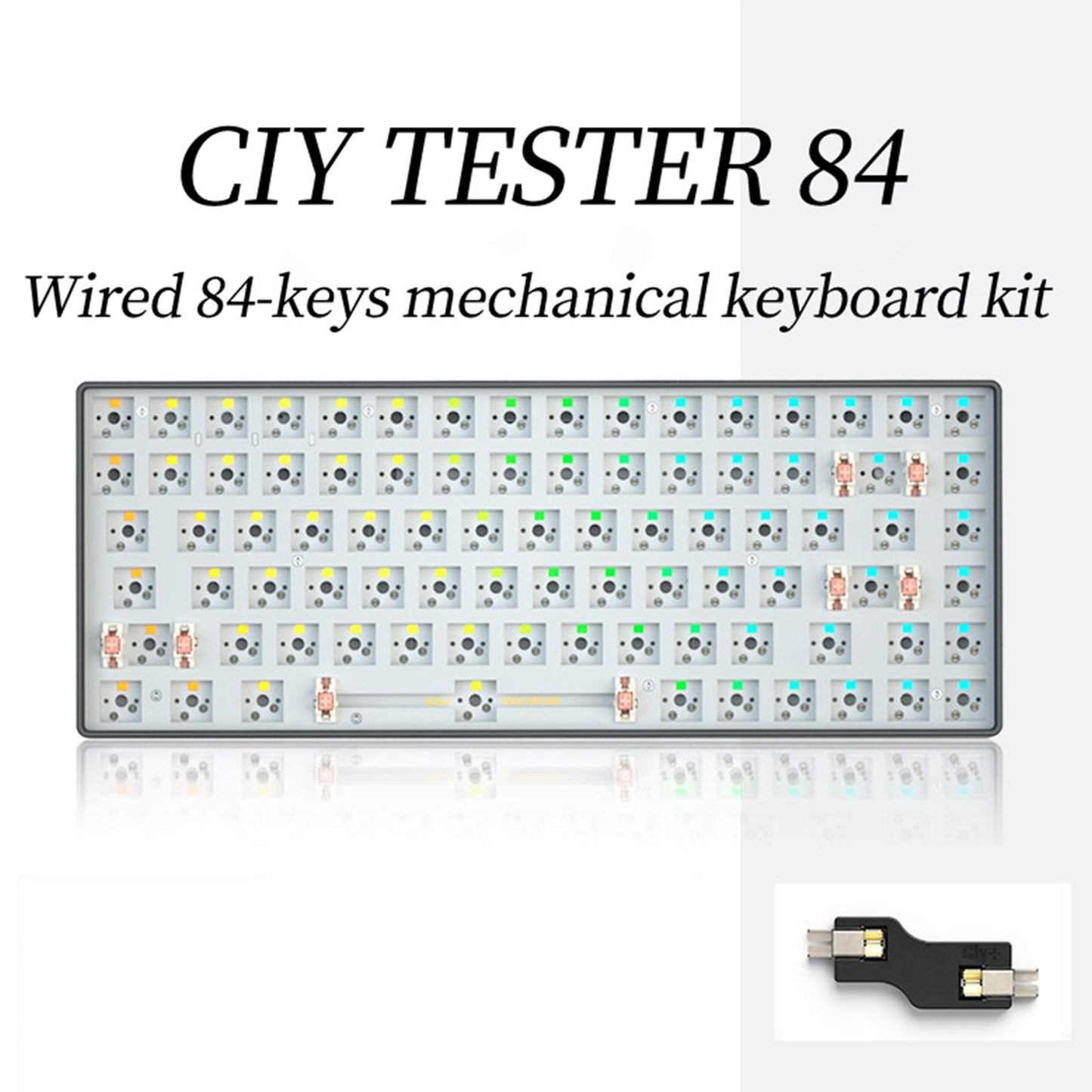 84 Keys Modular Mechanical Keyboard Hot Swap 3Pin 5Pin Music Rhythm Mode Gray Black
