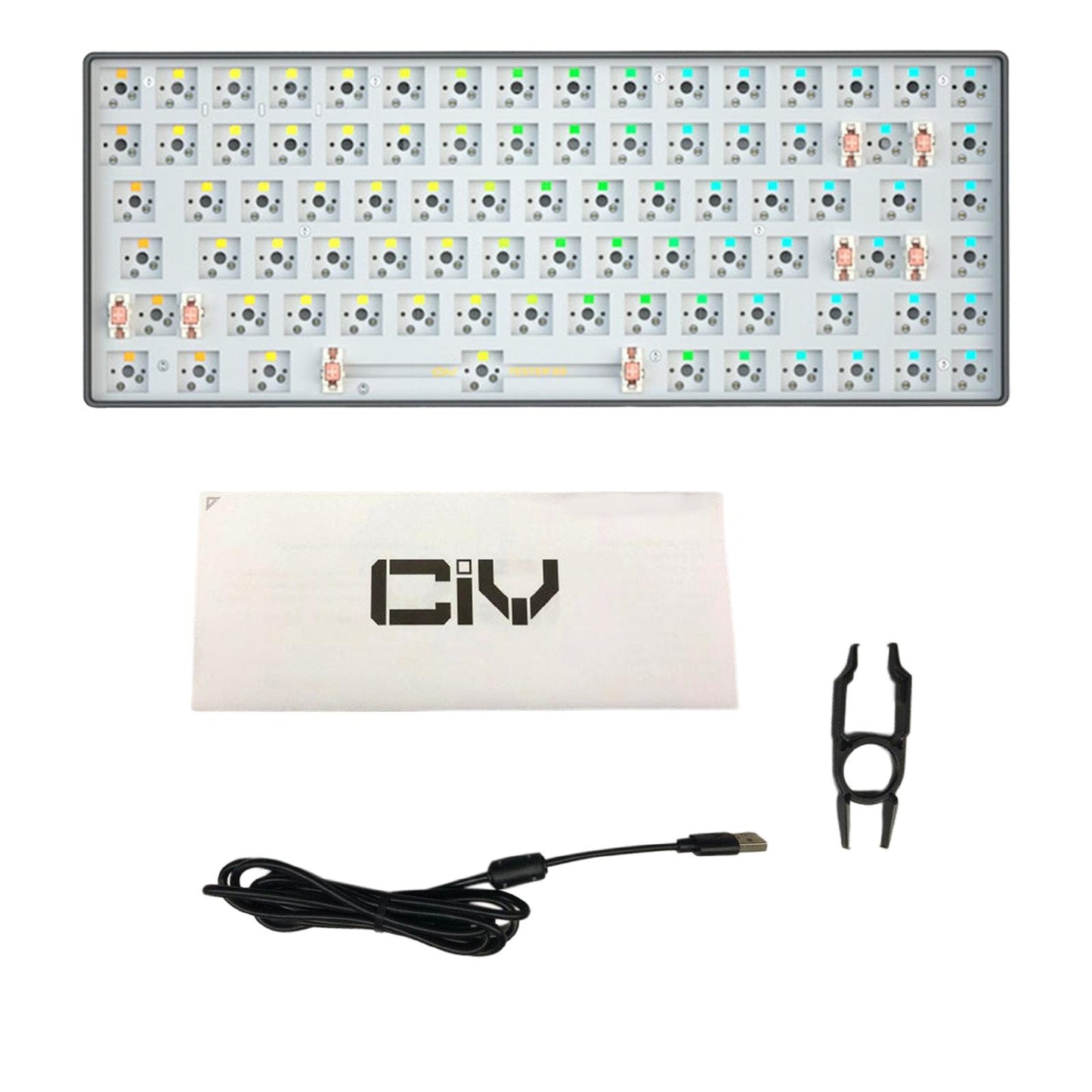 84 Keys Modular Mechanical Keyboard Hot Swap 3Pin 5Pin Music Rhythm Mode Gray Black