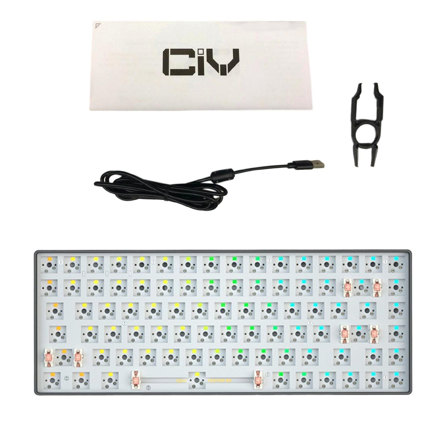 84 Keys Modular Mechanical Keyboard Hot Swap 3Pin 5Pin Music Rhythm Mode Gray Black