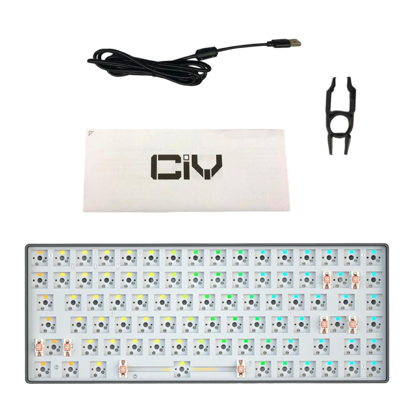 84 Keys Modular Mechanical Keyboard Hot Swap 3Pin 5Pin Music Rhythm Mode Gray Black