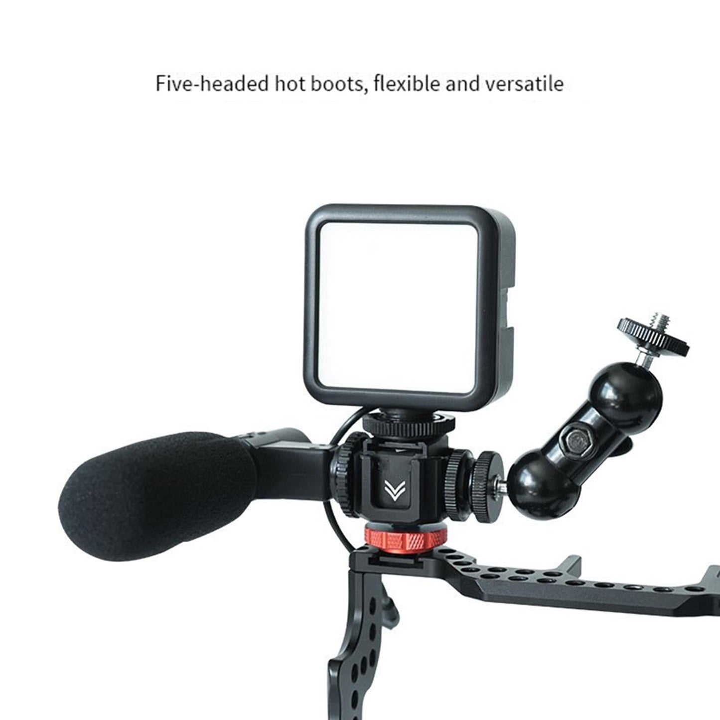 Five Head Cold Shoe Mount Adapter for Flash Audio Recorder LED Video Light