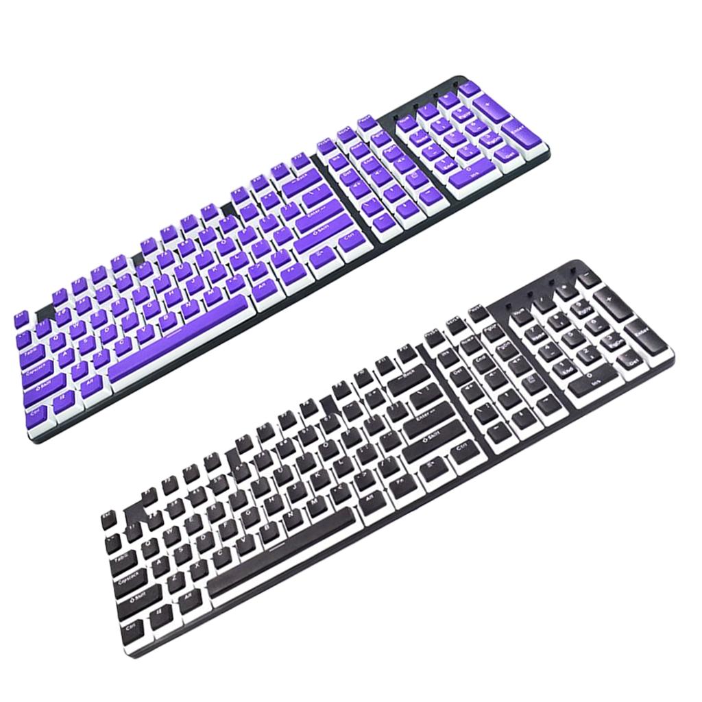 Pudding Keycaps Set 104Keys Doubleshot for Office Home Gaming Typing Black