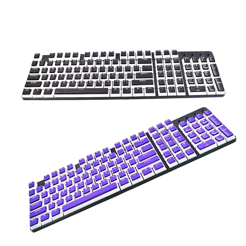 Pudding Keycaps Set 104Keys Doubleshot for Office Home Gaming Typing Black