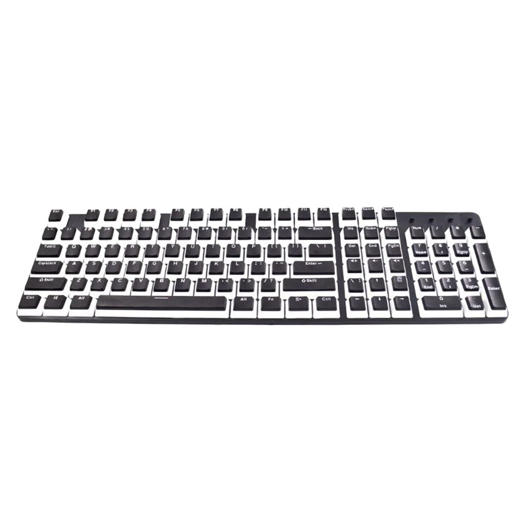Pudding Keycaps Set 104Keys Doubleshot for Office Home Gaming Typing Black