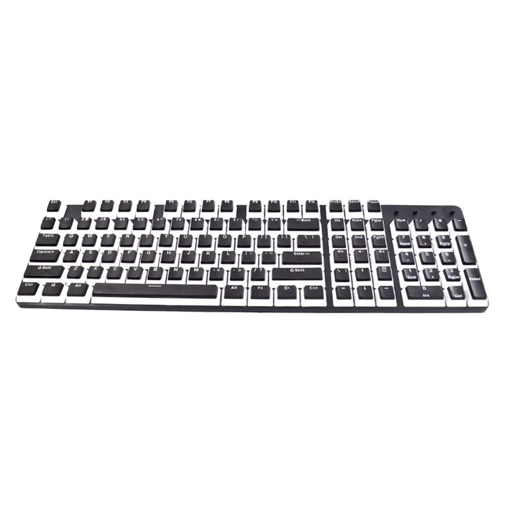 Pudding Keycaps Set 104Keys Doubleshot for Office Home Gaming Typing Black