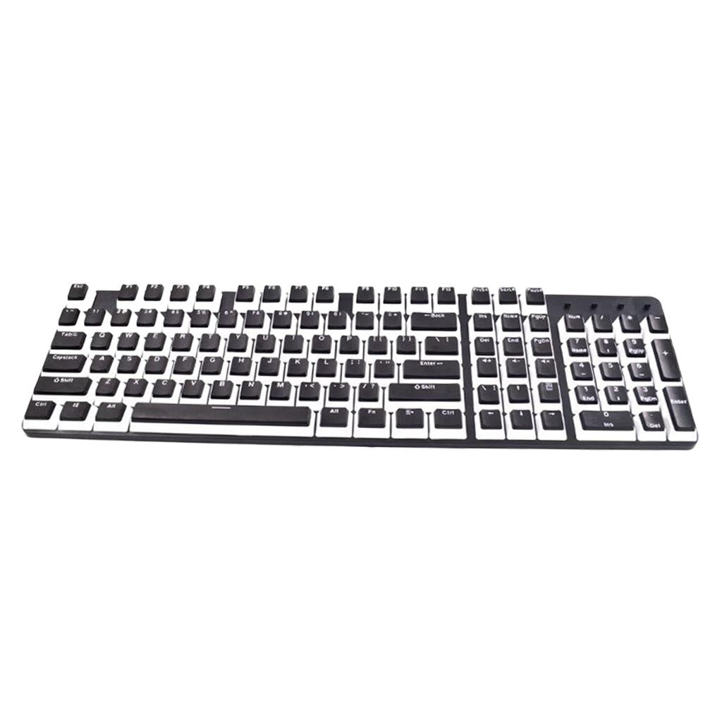 Pudding Keycaps Set 104Keys Doubleshot for Office Home Gaming Typing Black