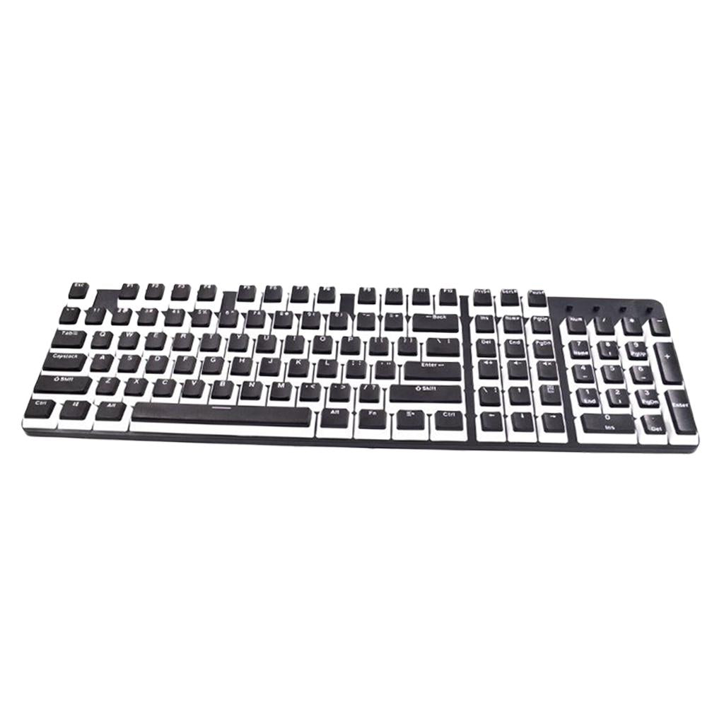 Pudding Keycaps Set 104Keys Doubleshot for Office Home Gaming Typing Black