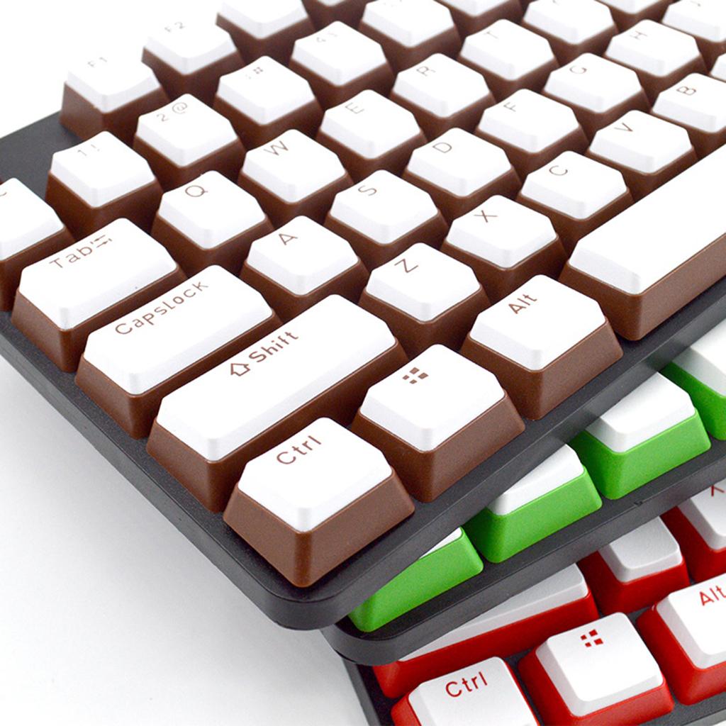 Pudding Keycaps Set 104Keys Doubleshot for Office Home Gaming Typing Black