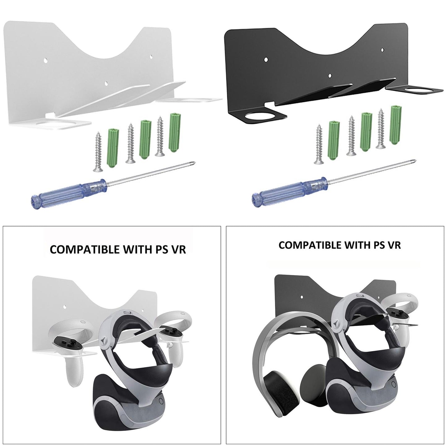 Durable VR Wall Mount Stand Holder Hanger Display Stand for Quest 2 White