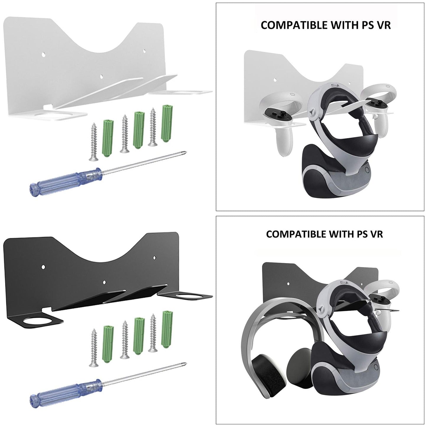 Durable VR Wall Mount Stand Holder Hanger Display Stand for Quest 2 White