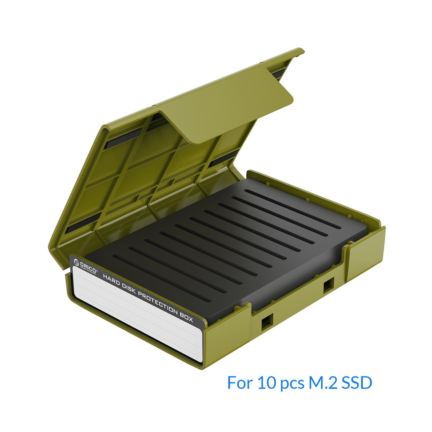 Hard Drive Case with Label Multi-Protection Universal for 3.5 inch/M.2 Green