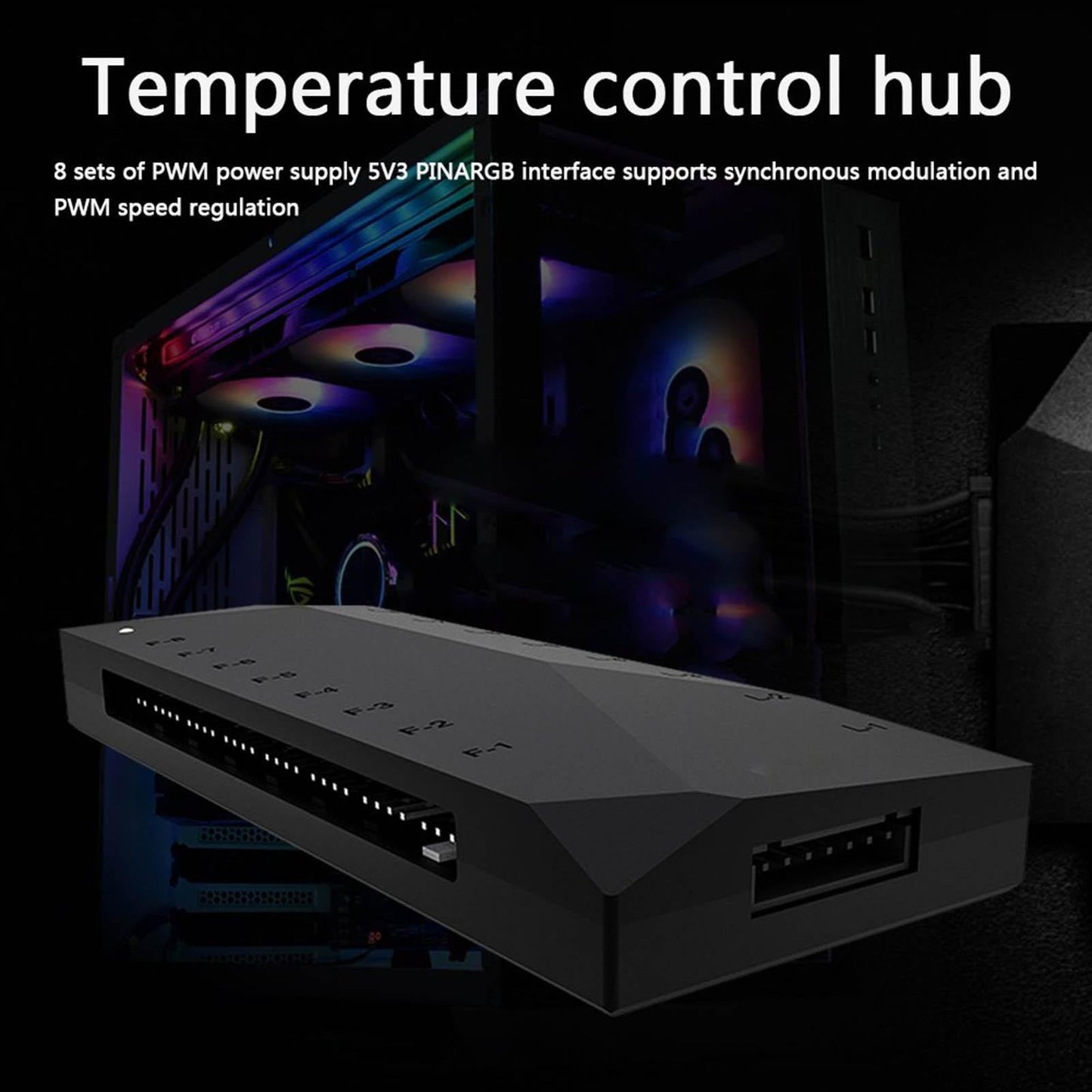 ARGB Hub PWM Fan Controller 5V 3Pin SATA Power Cable Mini for Accessories