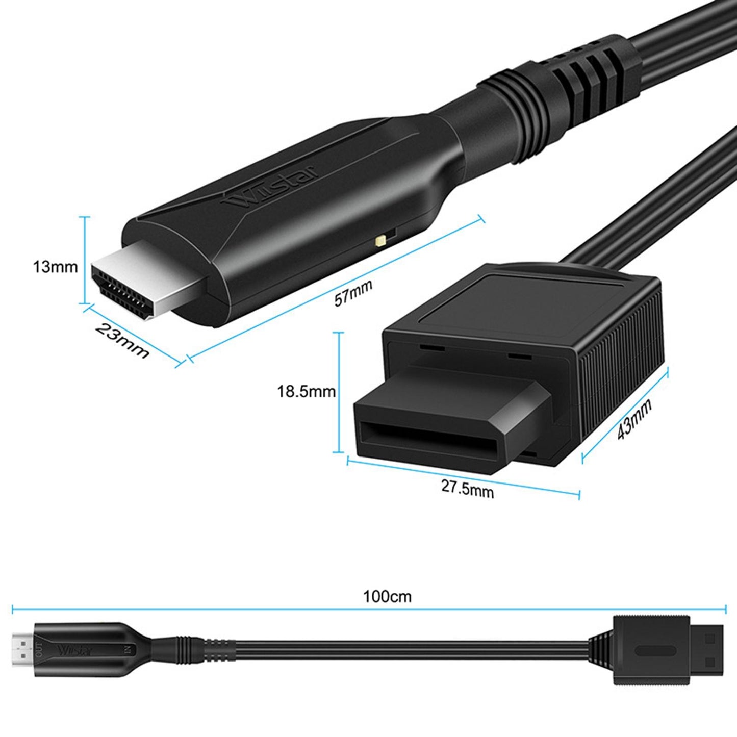 HD1080P Wii to HDMI Converter Cable for HDTV Monitor Smart TV Projector