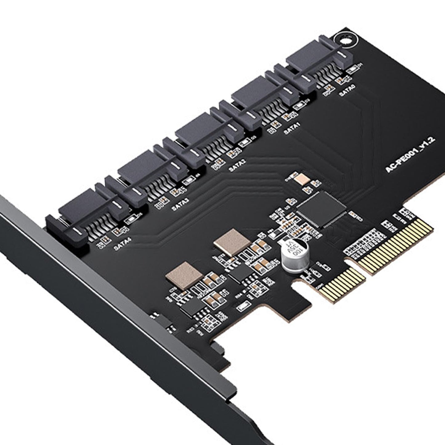 PCI Express to SATA 3.0 Adapter 6Gbps Self Powered for PC Desktop X4 5 Port
