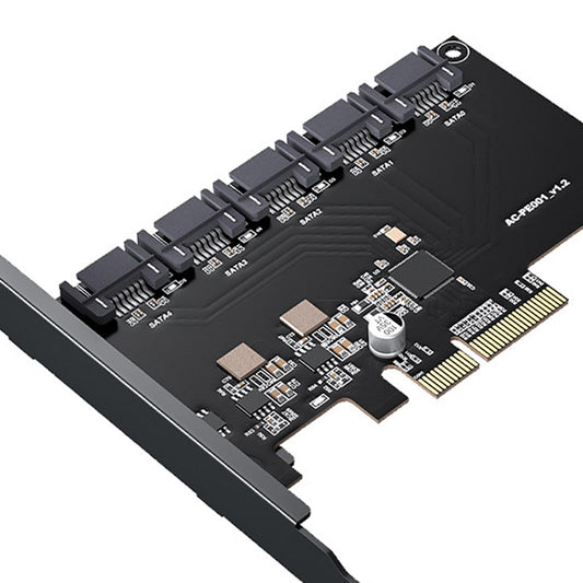 PCI Express to SATA 3.0 Adapter 6Gbps Self Powered for PC Desktop X4 5 Port