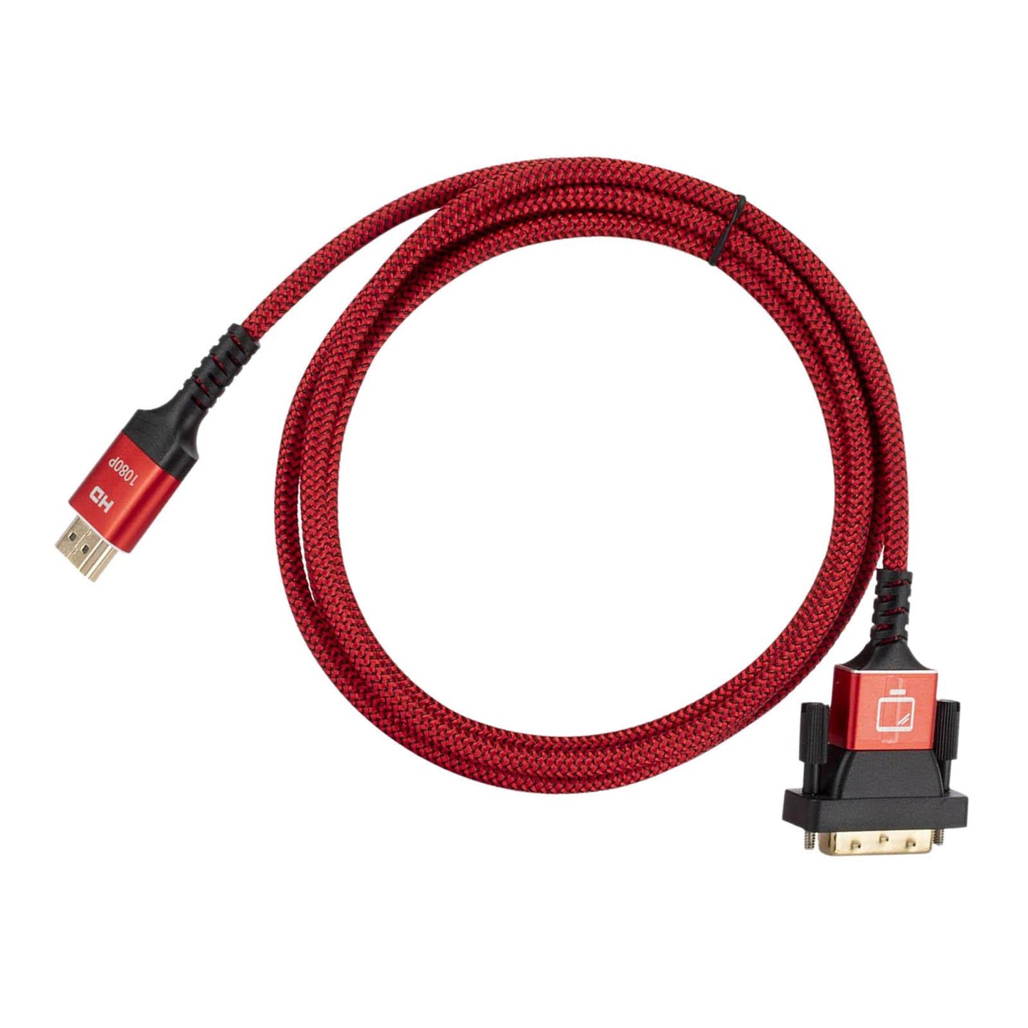 HDMI to DVI Cable DVI Male to HDMI Male Gold Plated for Desktop Display Red 1.8m