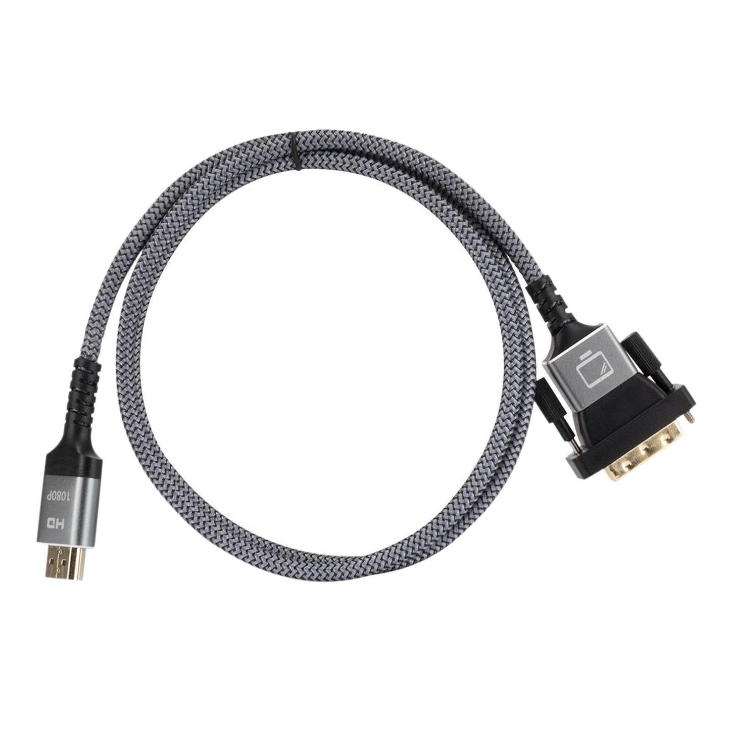 HDMI to DVI Cable DVI Male to HDMI Male Gold Plated for Desktop Display Gray 1m