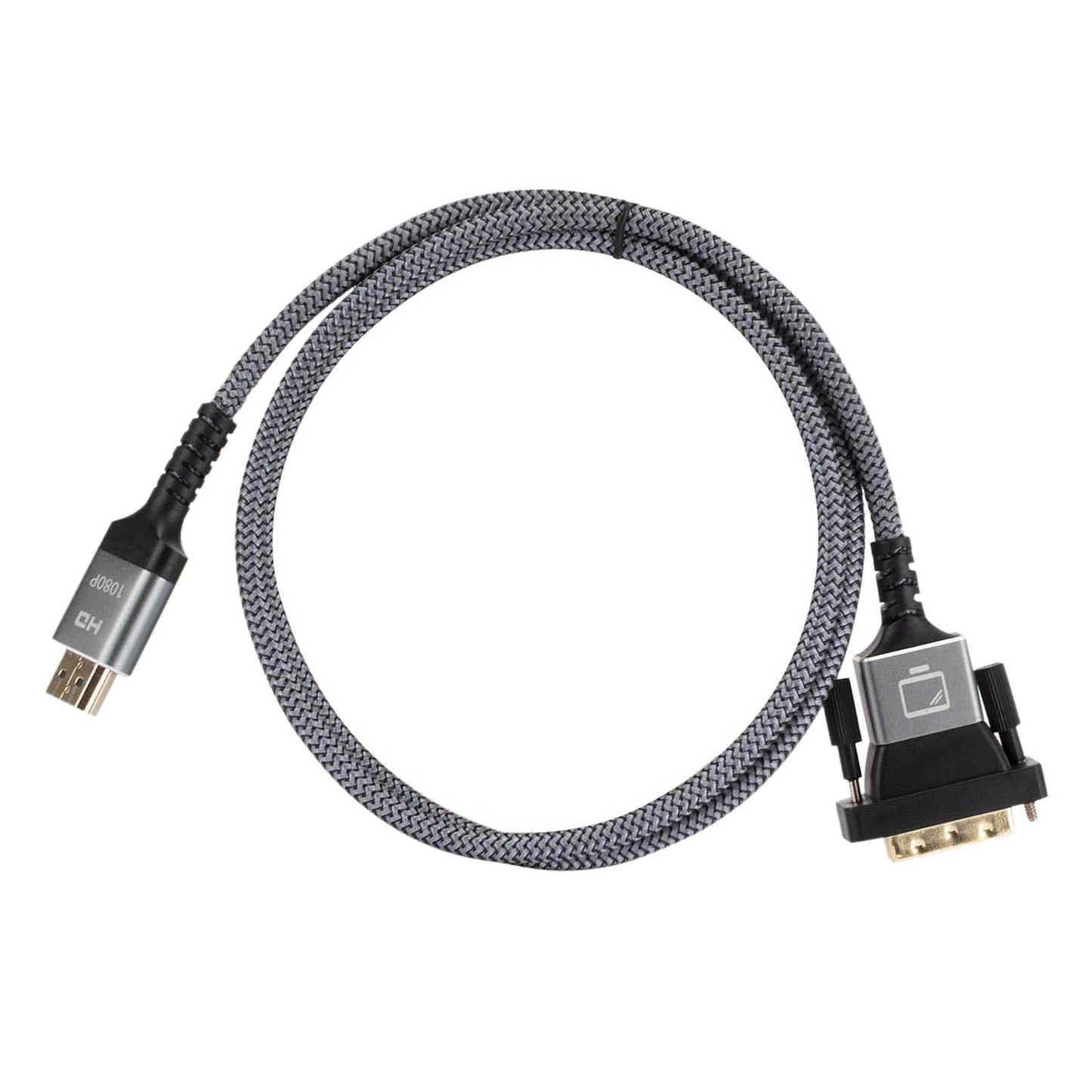 HDMI to DVI Cable DVI Male to HDMI Male Gold Plated for Desktop Display Gray 1m