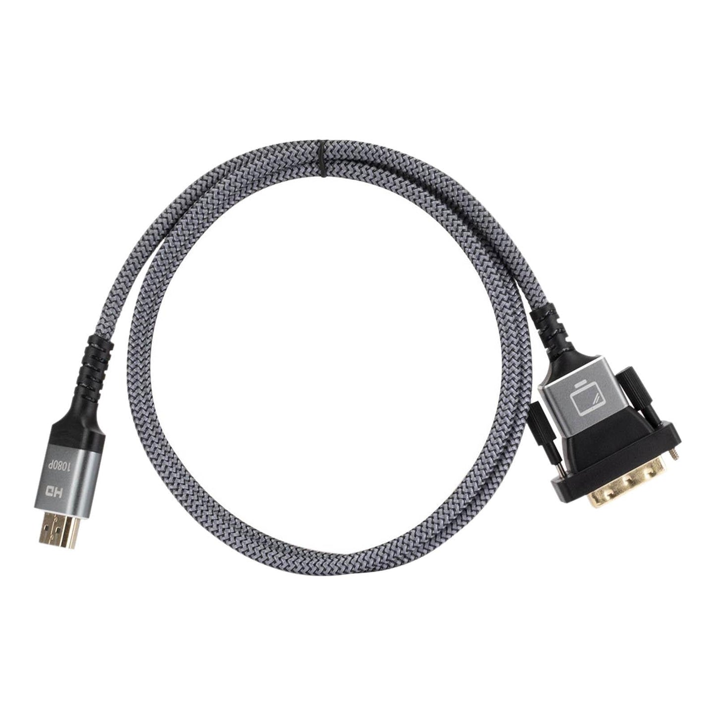 HDMI to DVI Cable DVI Male to HDMI Male Gold Plated for Desktop Display Gray 1m