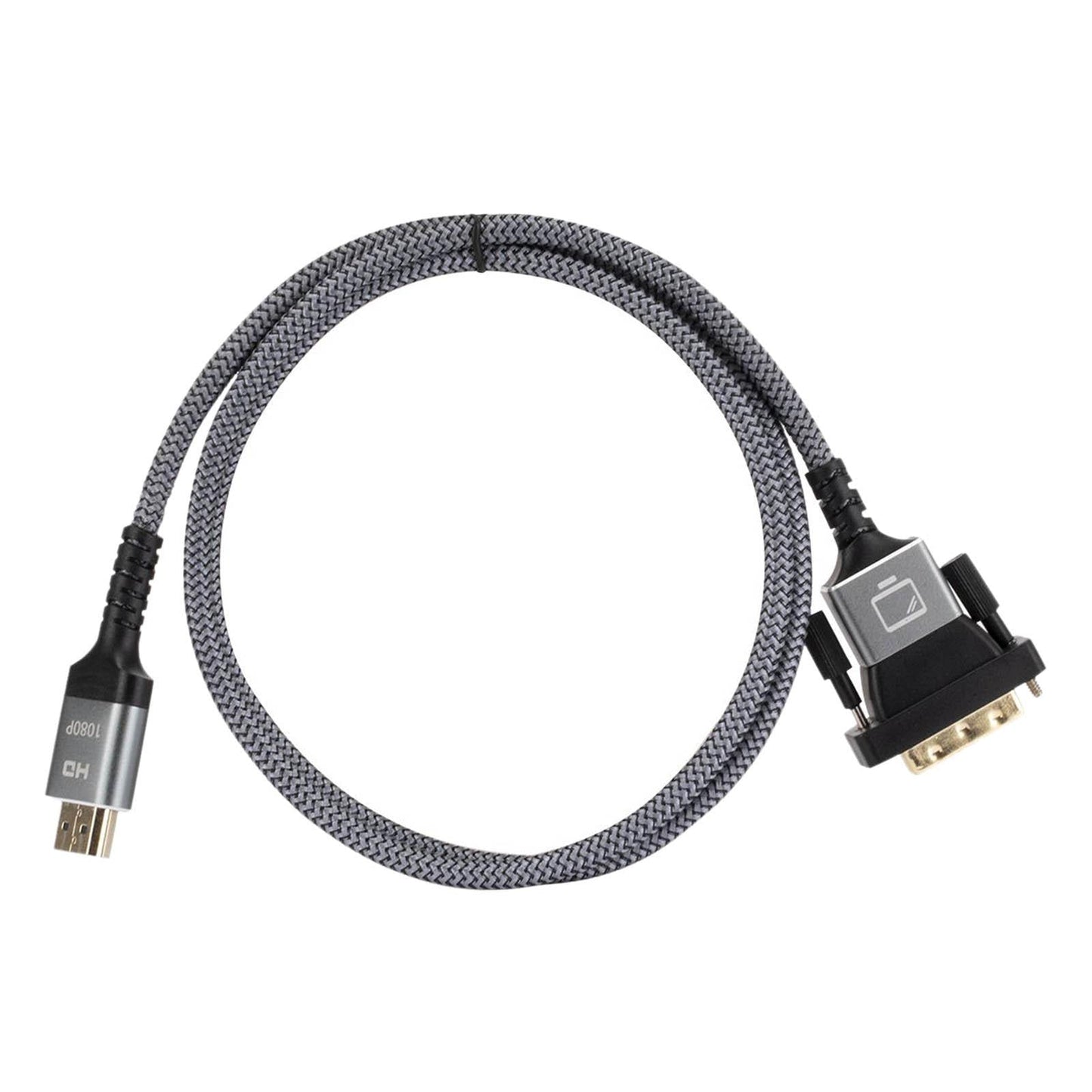 HDMI to DVI Cable DVI Male to HDMI Male Gold Plated for Desktop Display Gray 1m