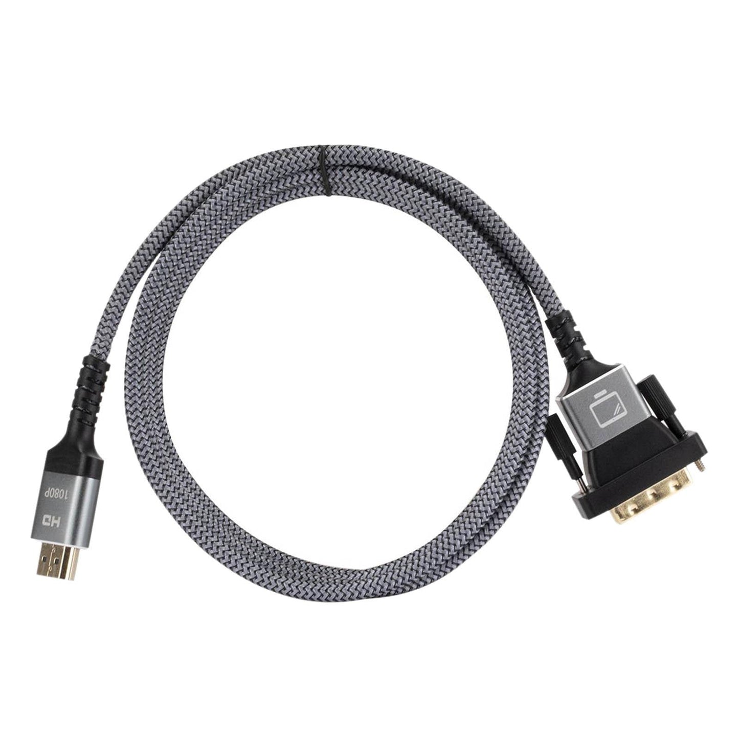 HDMI to DVI Cable DVI Male to HDMI Male Gold Plated for Desktop Display Gray 1.8m