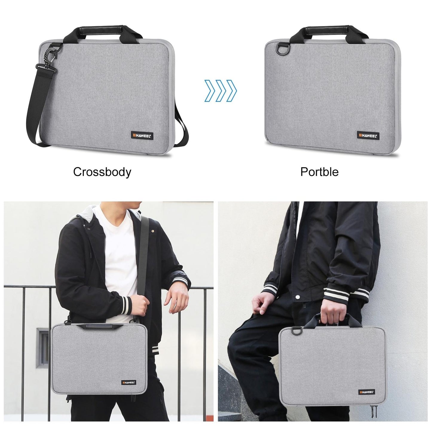 Laptop Sleeve Case Protective Bag Shoulder Messenger Bag Black 14to15in
