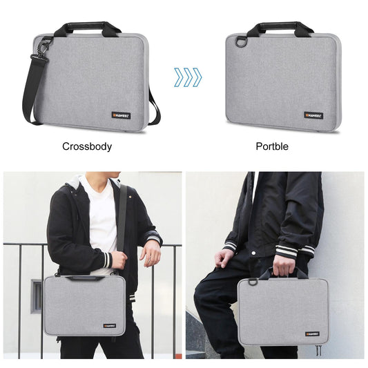 Laptop Sleeve Case Protective Bag Shoulder Messenger Bag Black 14to15in