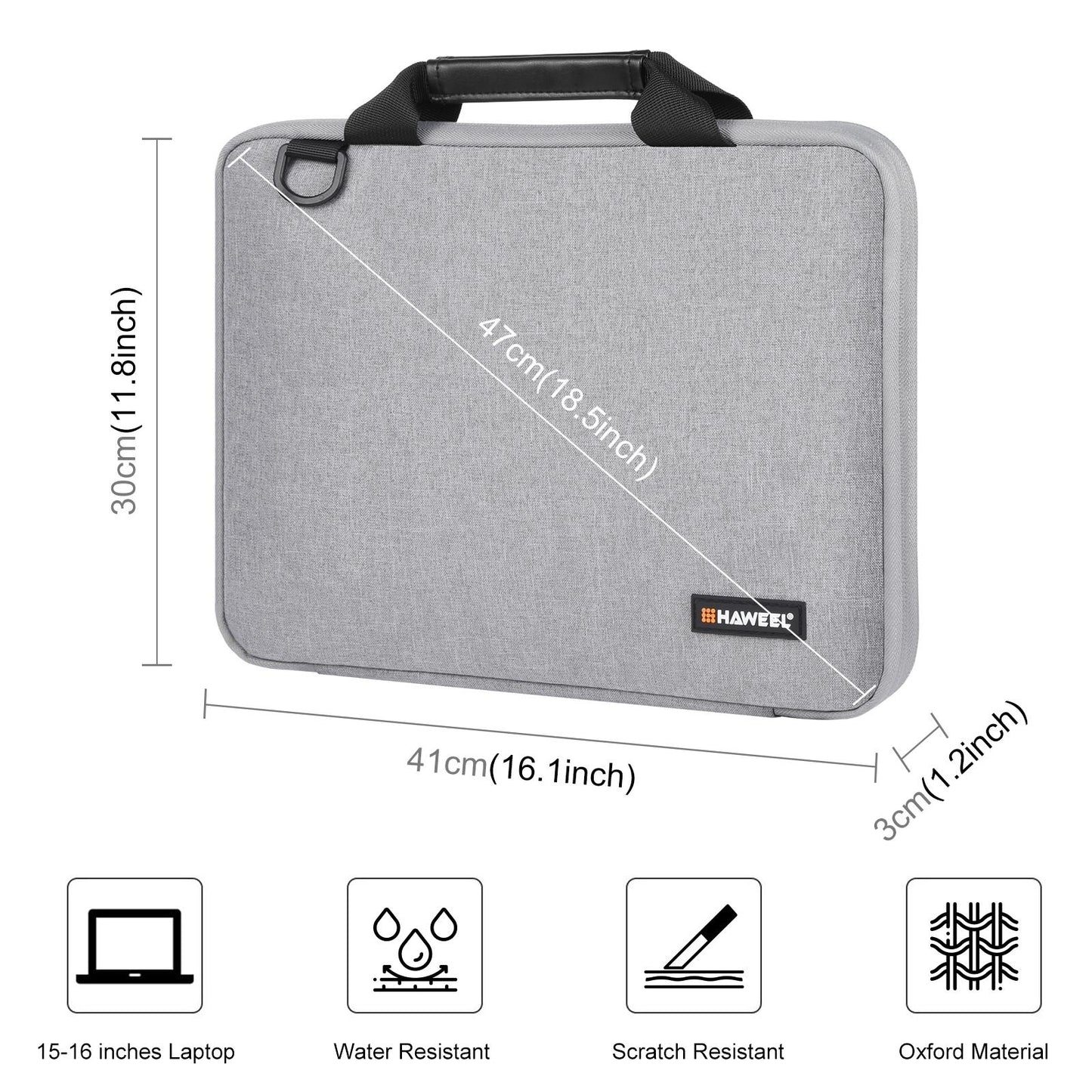Laptop Sleeve Case Protective Bag Shoulder Messenger Bag Black 15to16in