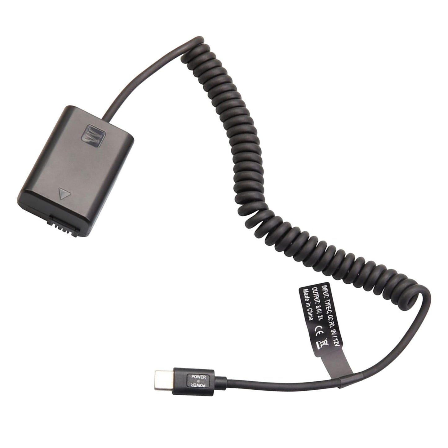 Dummy Battery Decoded Adapter with Type C Spring Cable for Sony A7S2 A6500