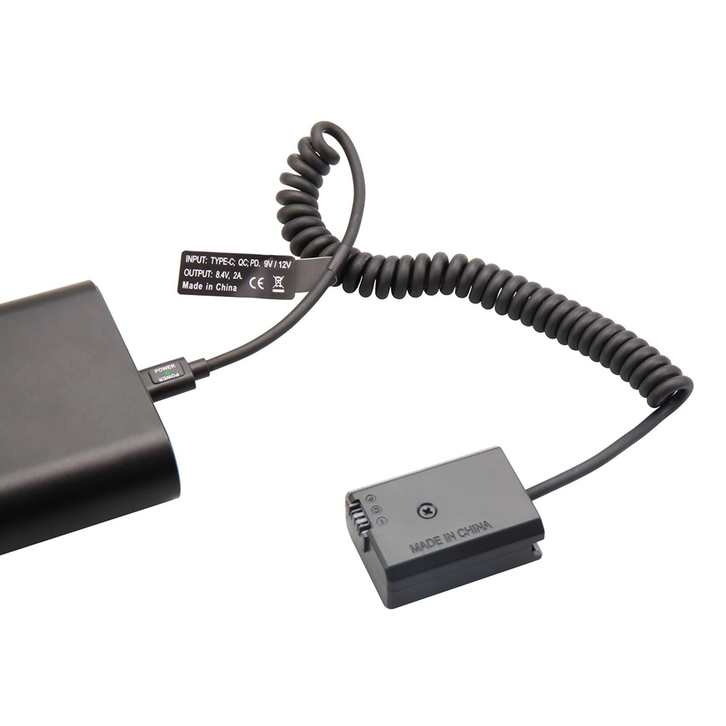Dummy Battery Decoded Adapter with Type C Spring Cable for Sony A7S2 A6500
