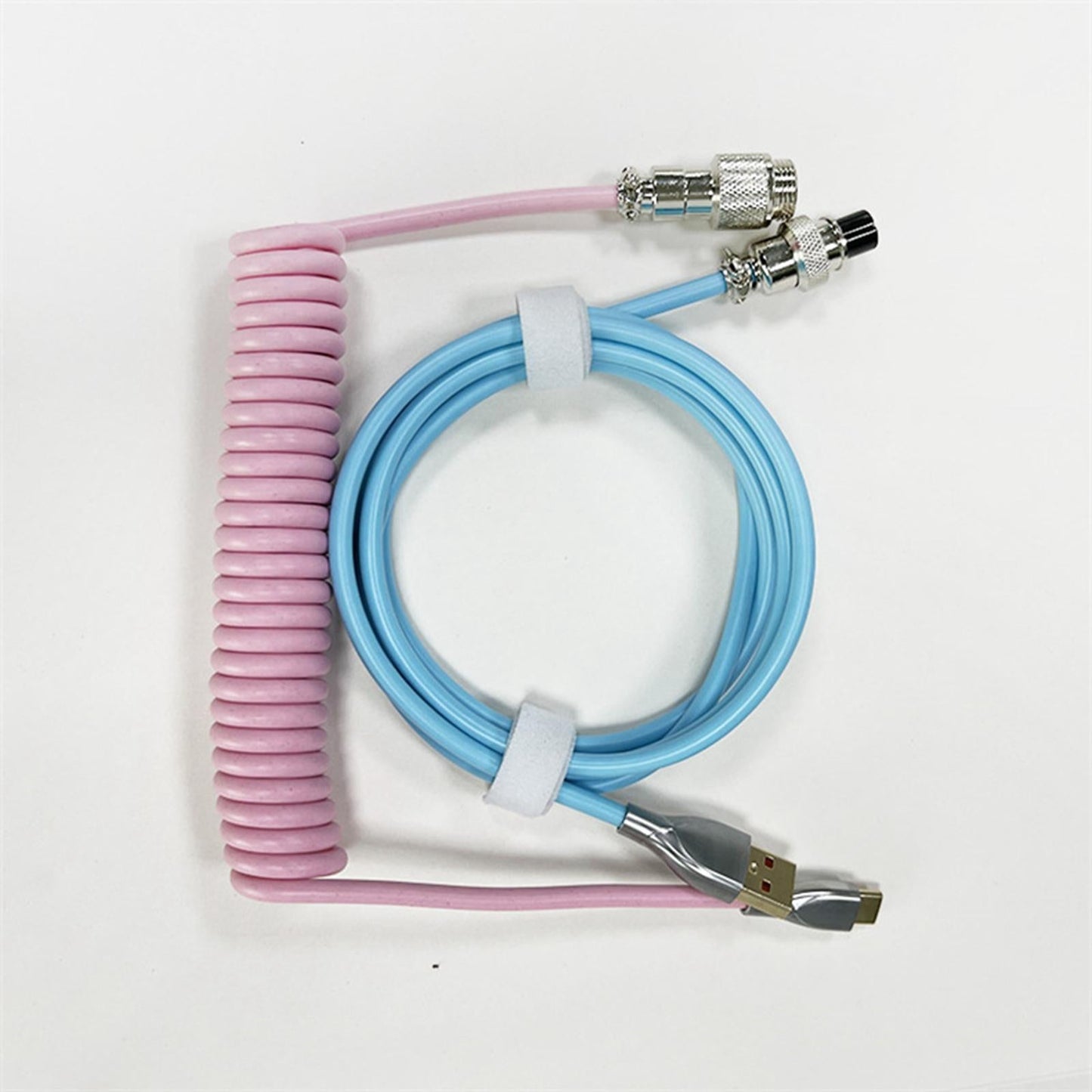Coiled USB C Cable Detachable Flexible Tough for Mechanical Gaming Keyboard