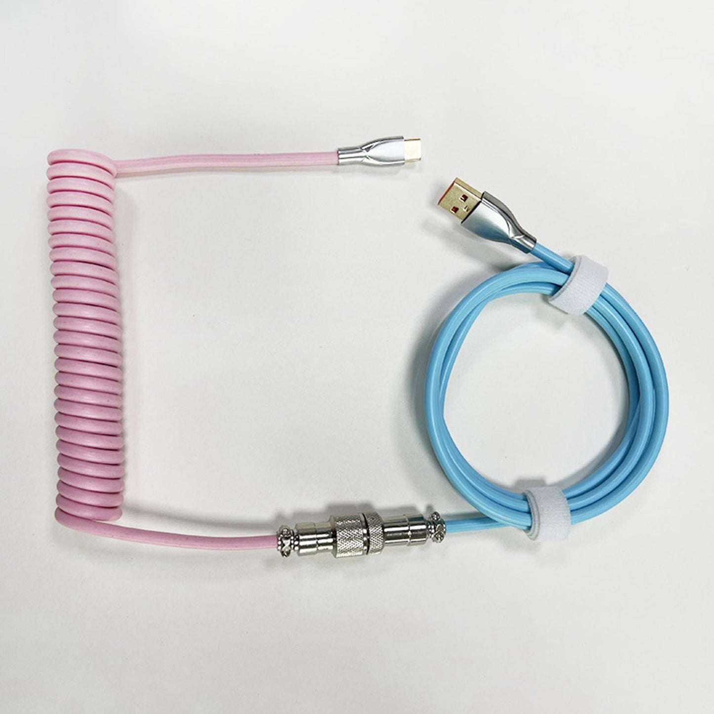 Coiled USB C Cable Detachable Flexible Tough for Mechanical Gaming Keyboard