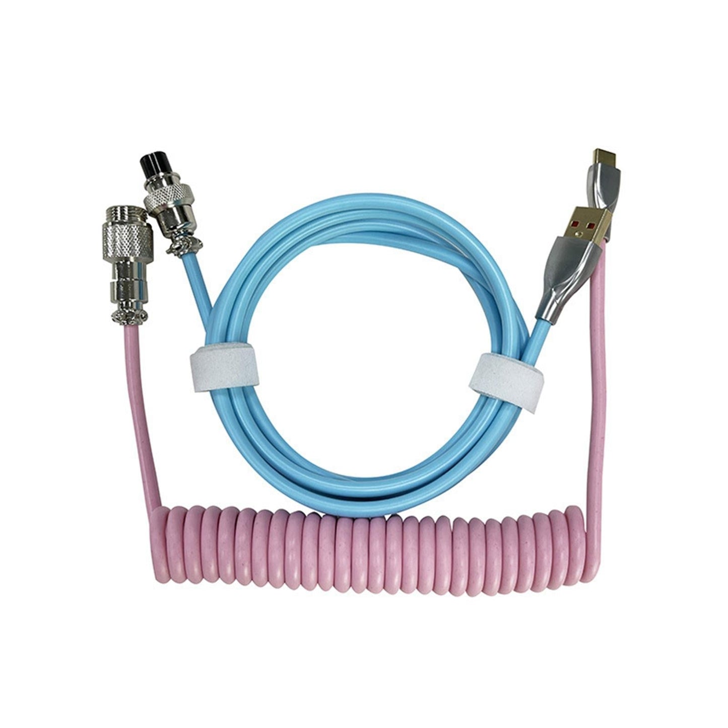 Coiled USB C Cable Detachable Flexible Tough for Mechanical Gaming Keyboard