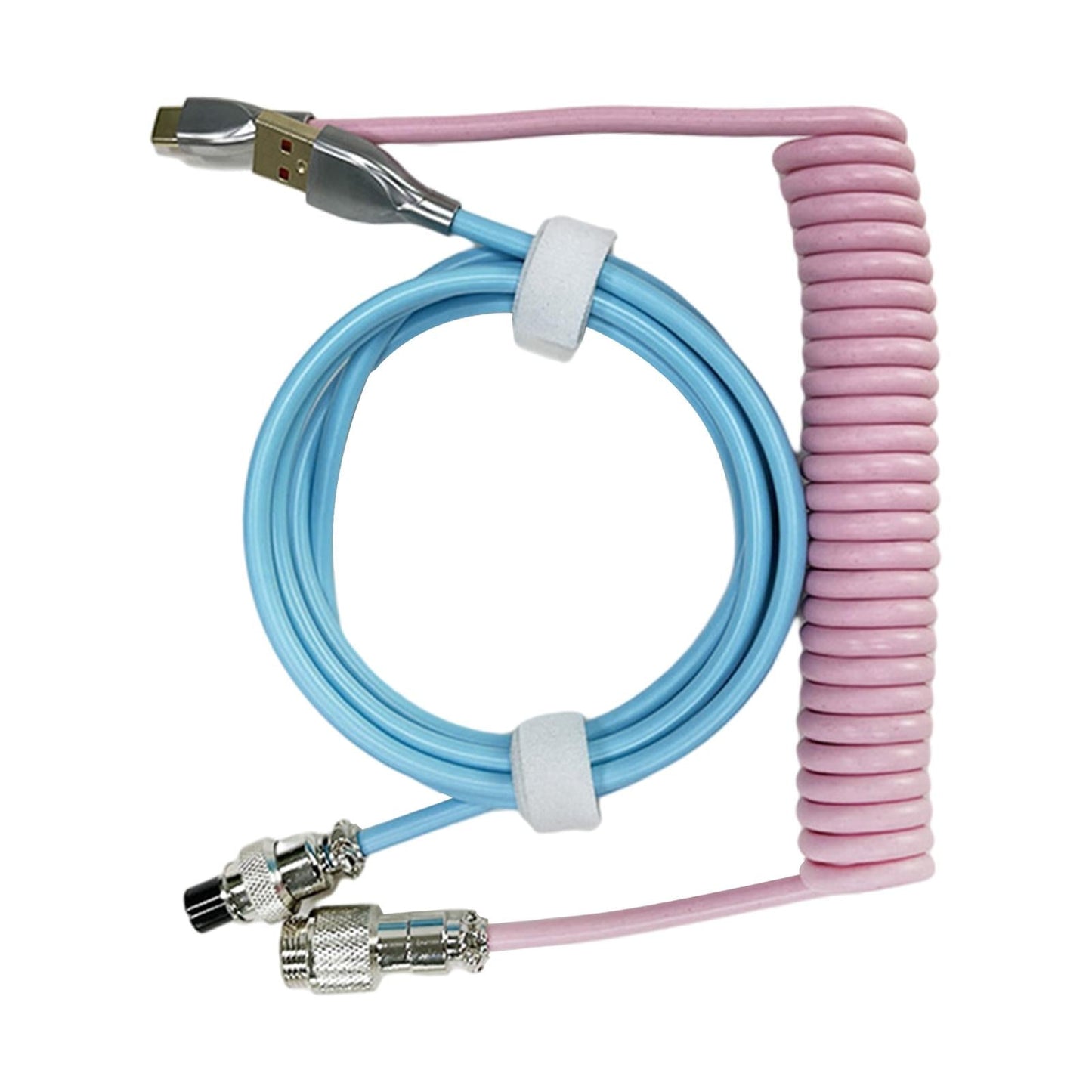 Coiled USB C Cable Detachable Flexible Tough for Mechanical Gaming Keyboard