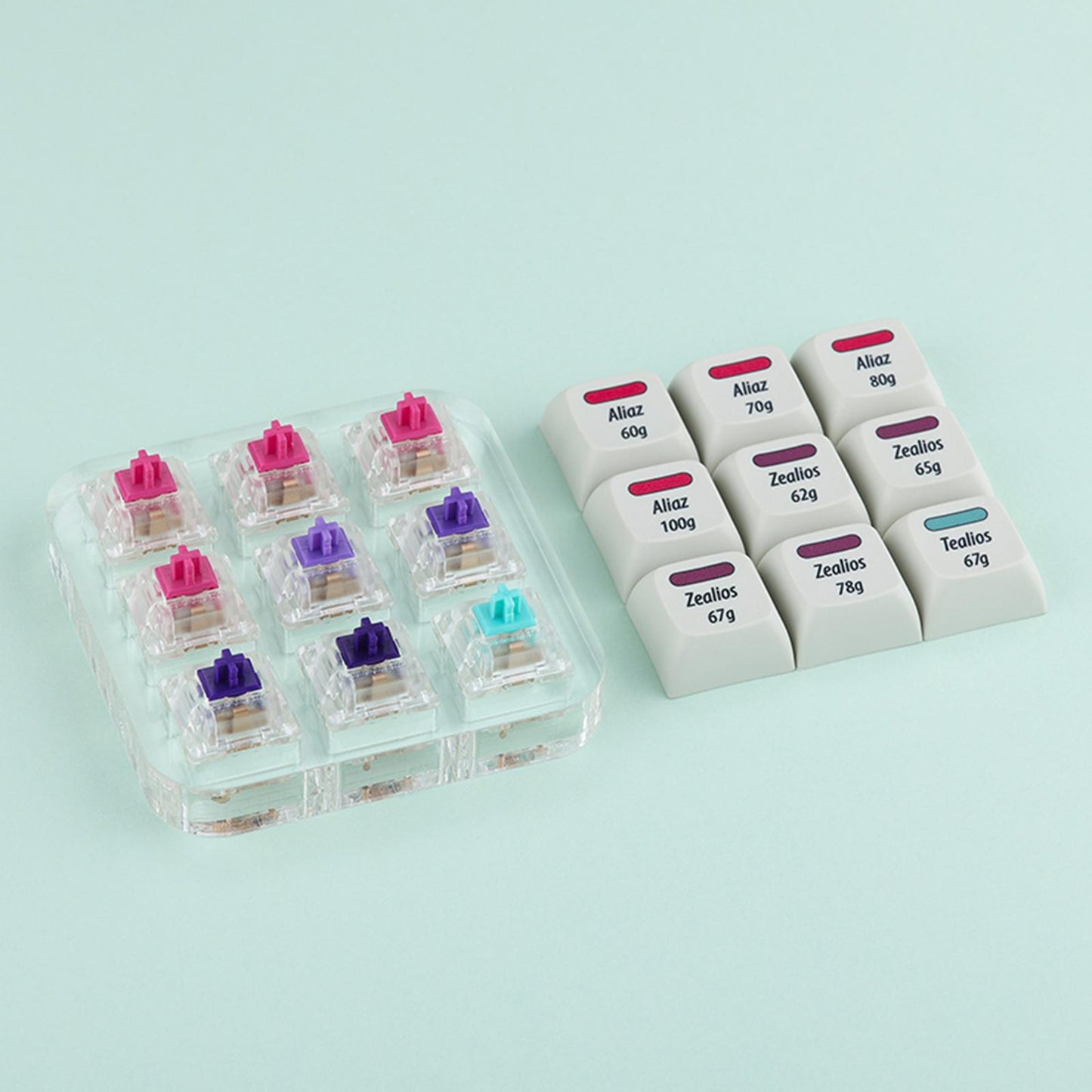 9 Key Switch Tester Retooled Sampler for Aliaz Mechanical Keyboards