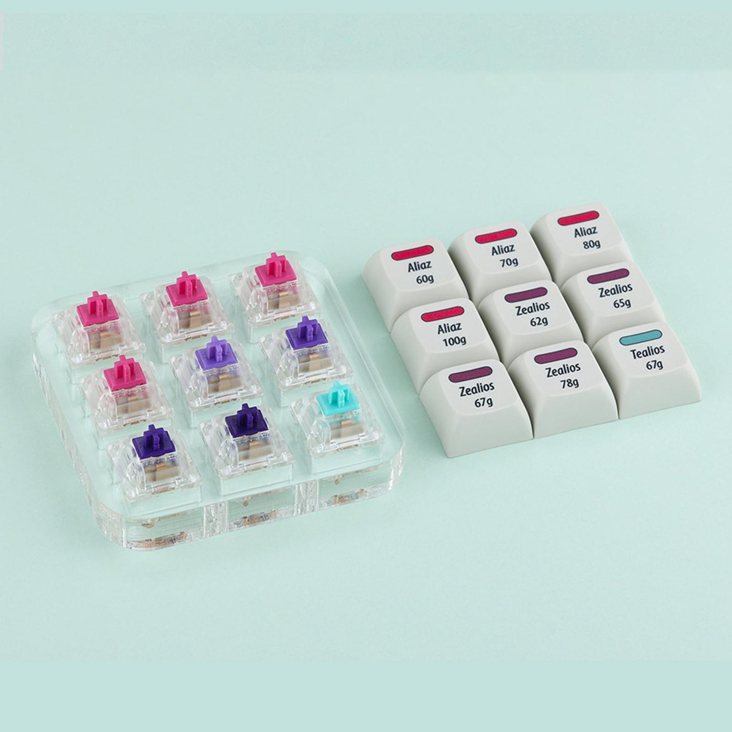 9 Key Switch Tester Retooled Sampler for Aliaz Mechanical Keyboards