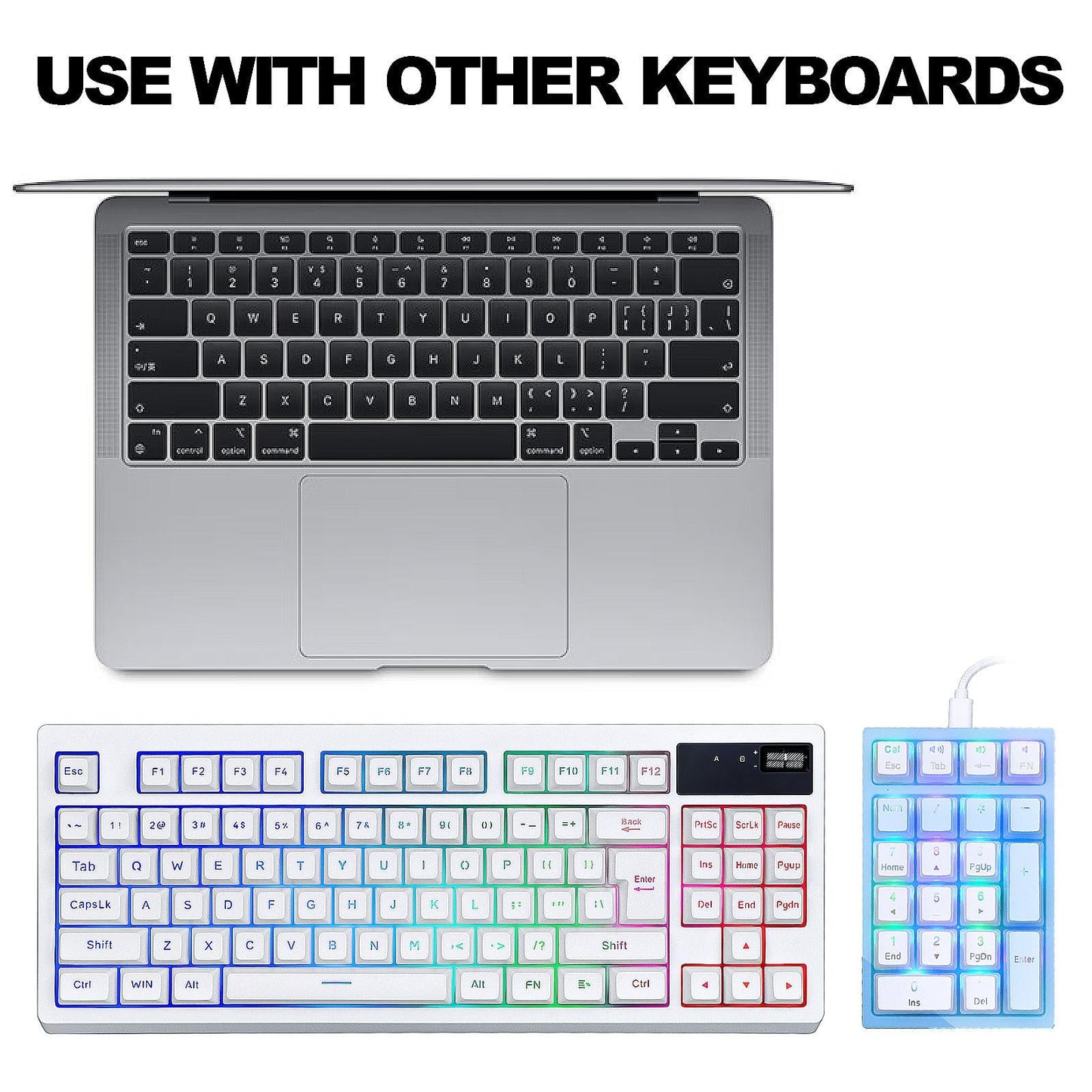 21 Keys Wired Mechanical Numeric Keypad USB Numpad for Cashier PC  Blue