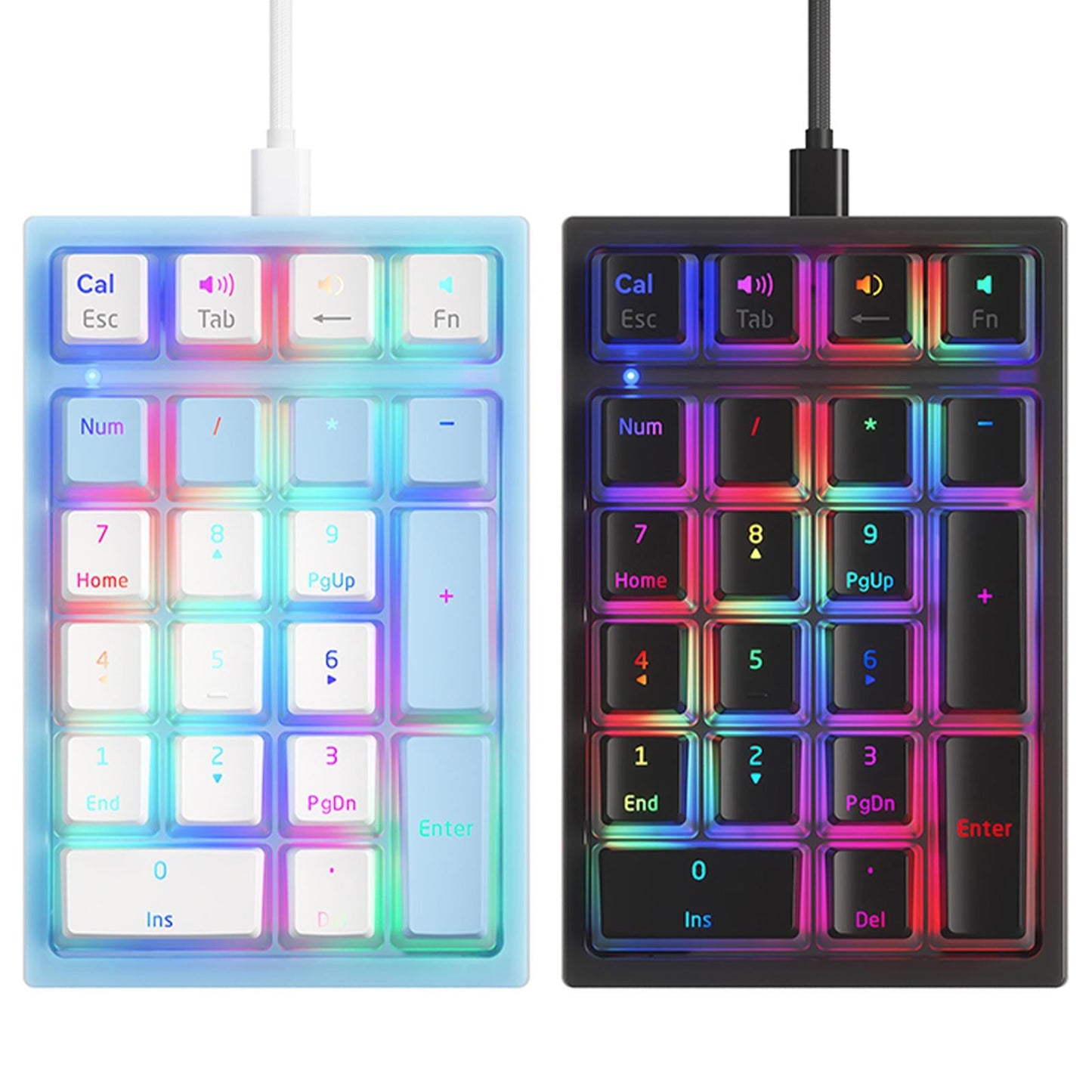 21 Keys Wired Mechanical Numeric Keypad USB Numpad for Cashier PC  Blue