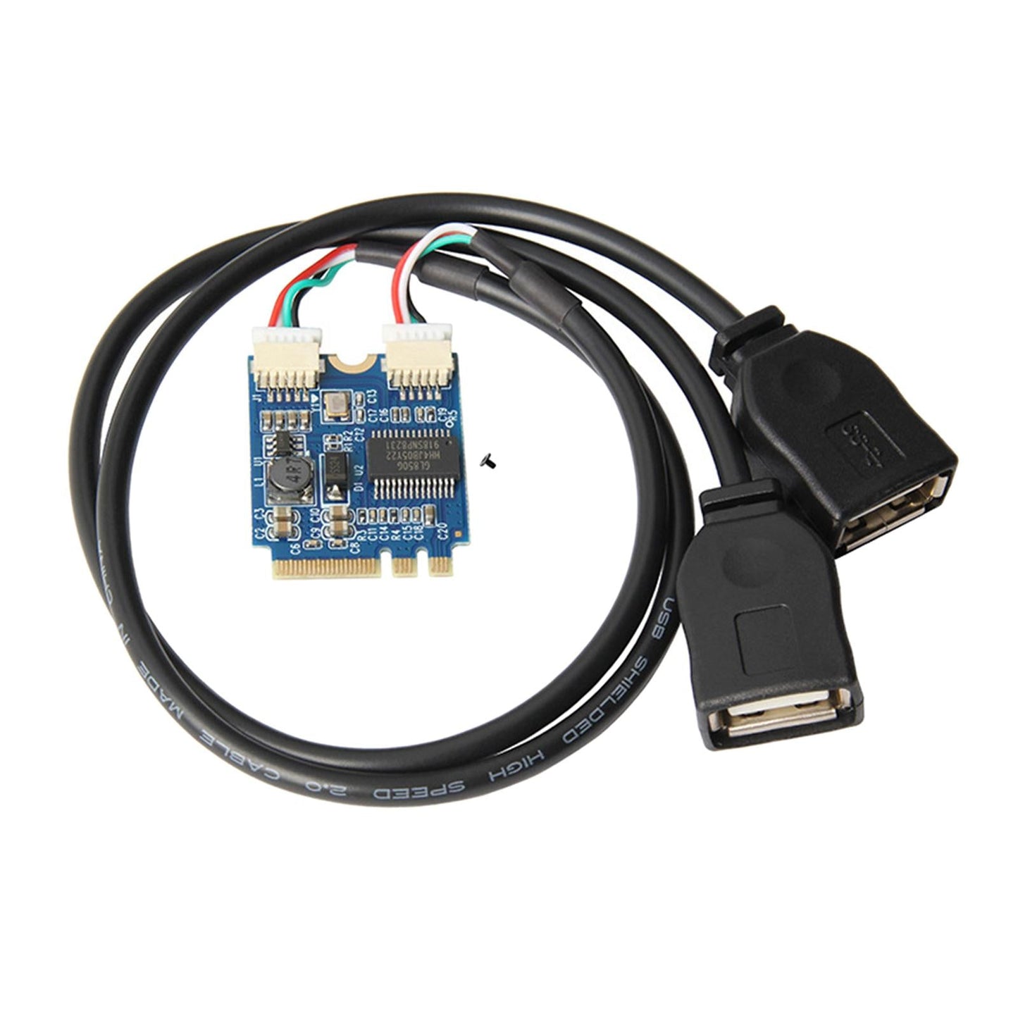 M.2 A/E Key to Dual USB 2.0 Cable Durable High Speed Portable High-Quality