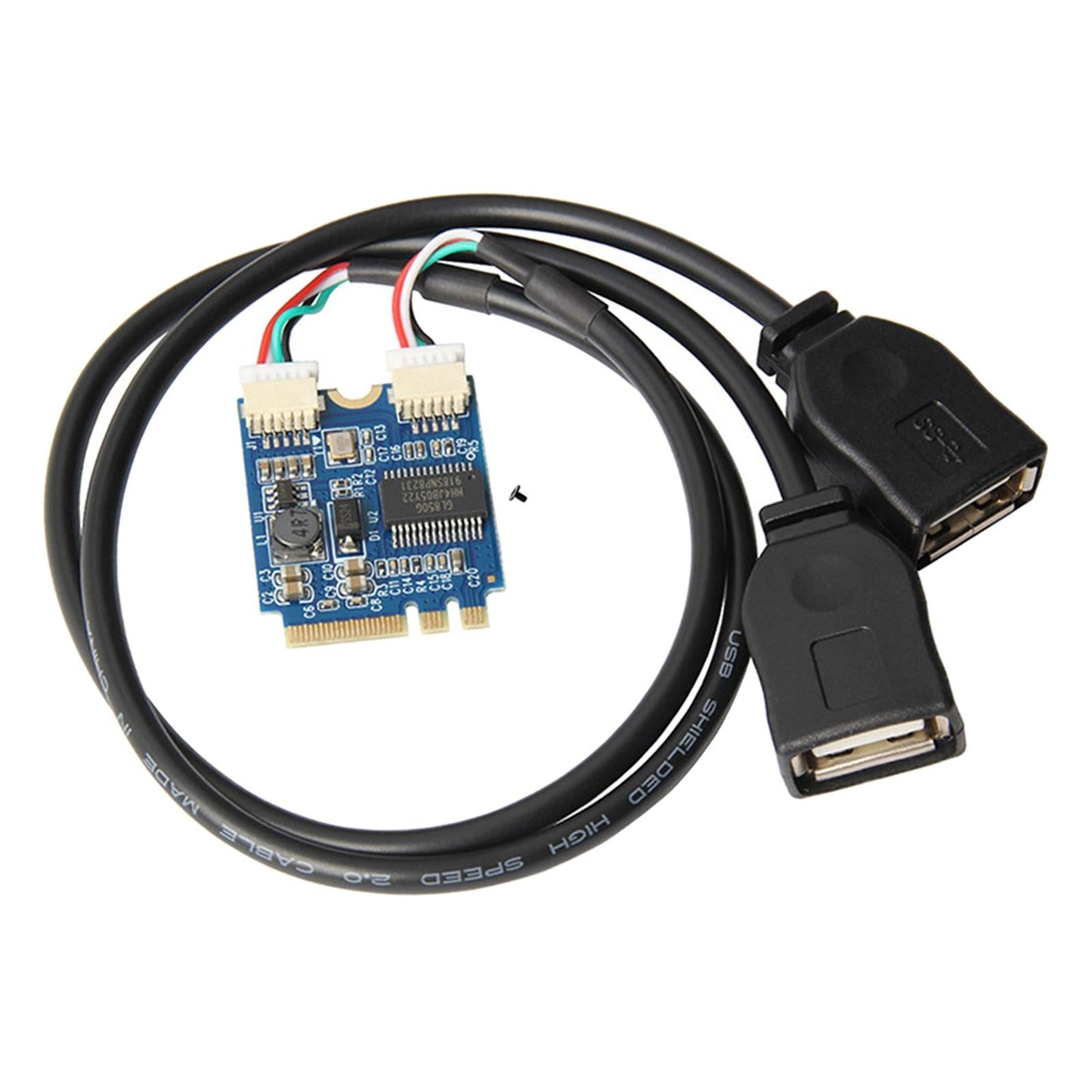 M.2 A/E Key to Dual USB 2.0 Cable Durable High Speed Portable High-Quality
