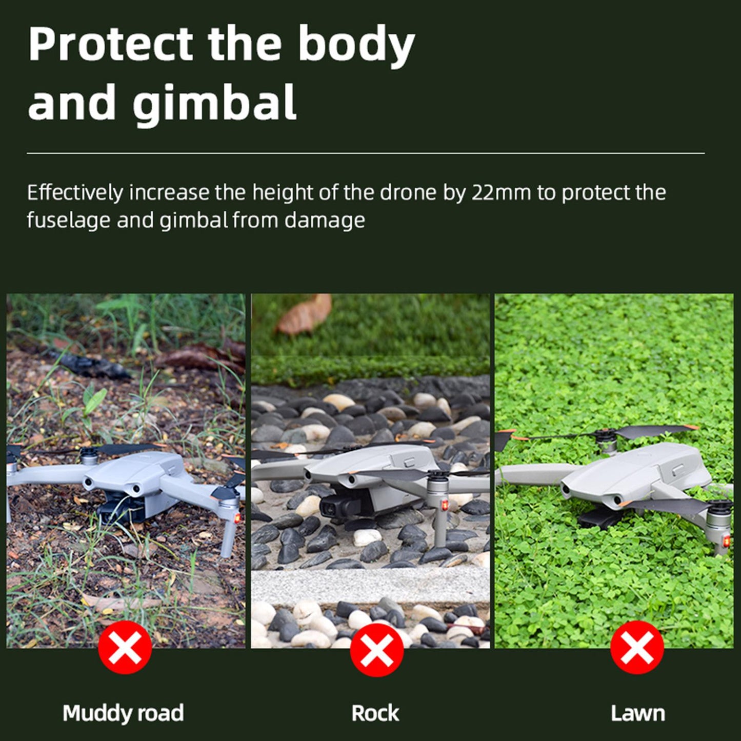 Foldable Landing Gear Leg Extender Protector for DJI Air 2 Air 2S Drone