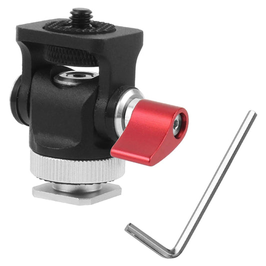Hot Shoe Mount Adapter Rod Clamp 360 Swivel for Tripod Dsr Nikon red hand twist