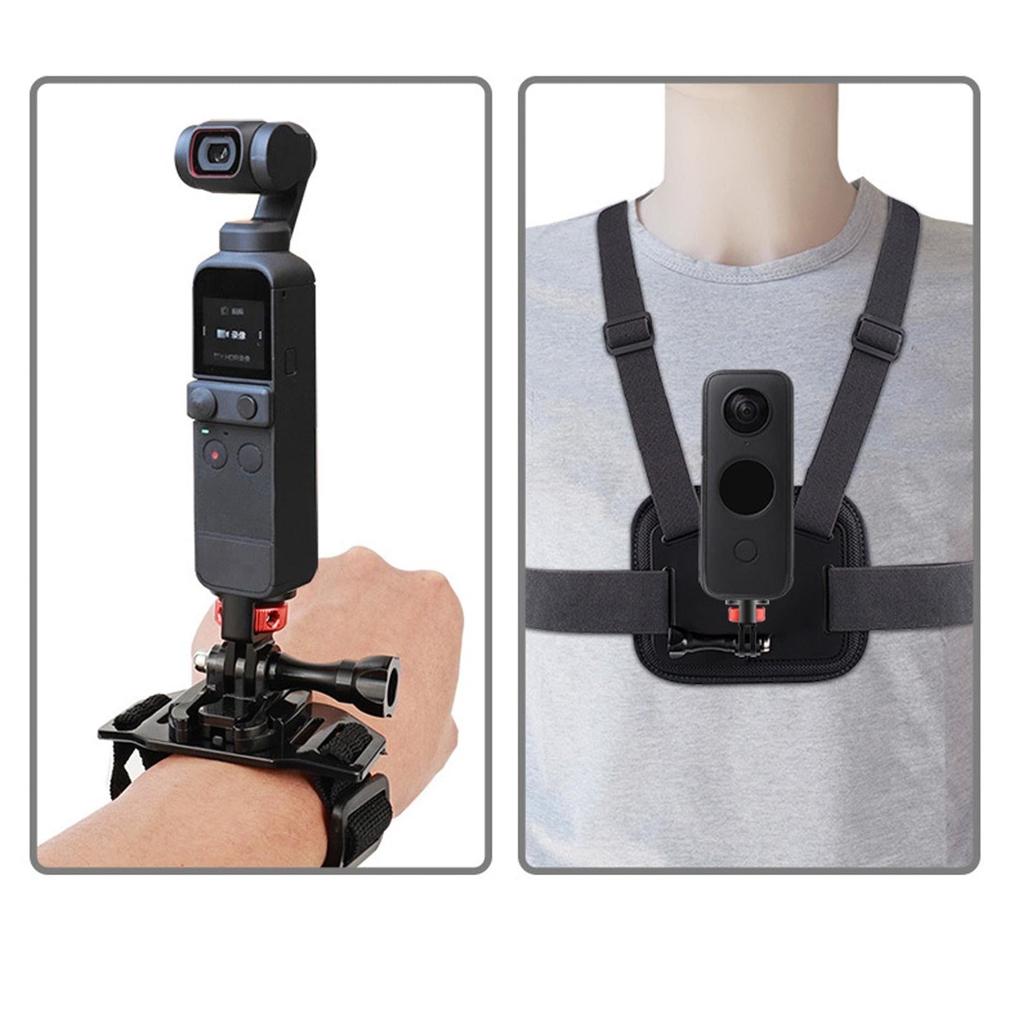 Camera Mount Adapter Lightweight Conversion Tripod Adapter for Action Camera Black Red
