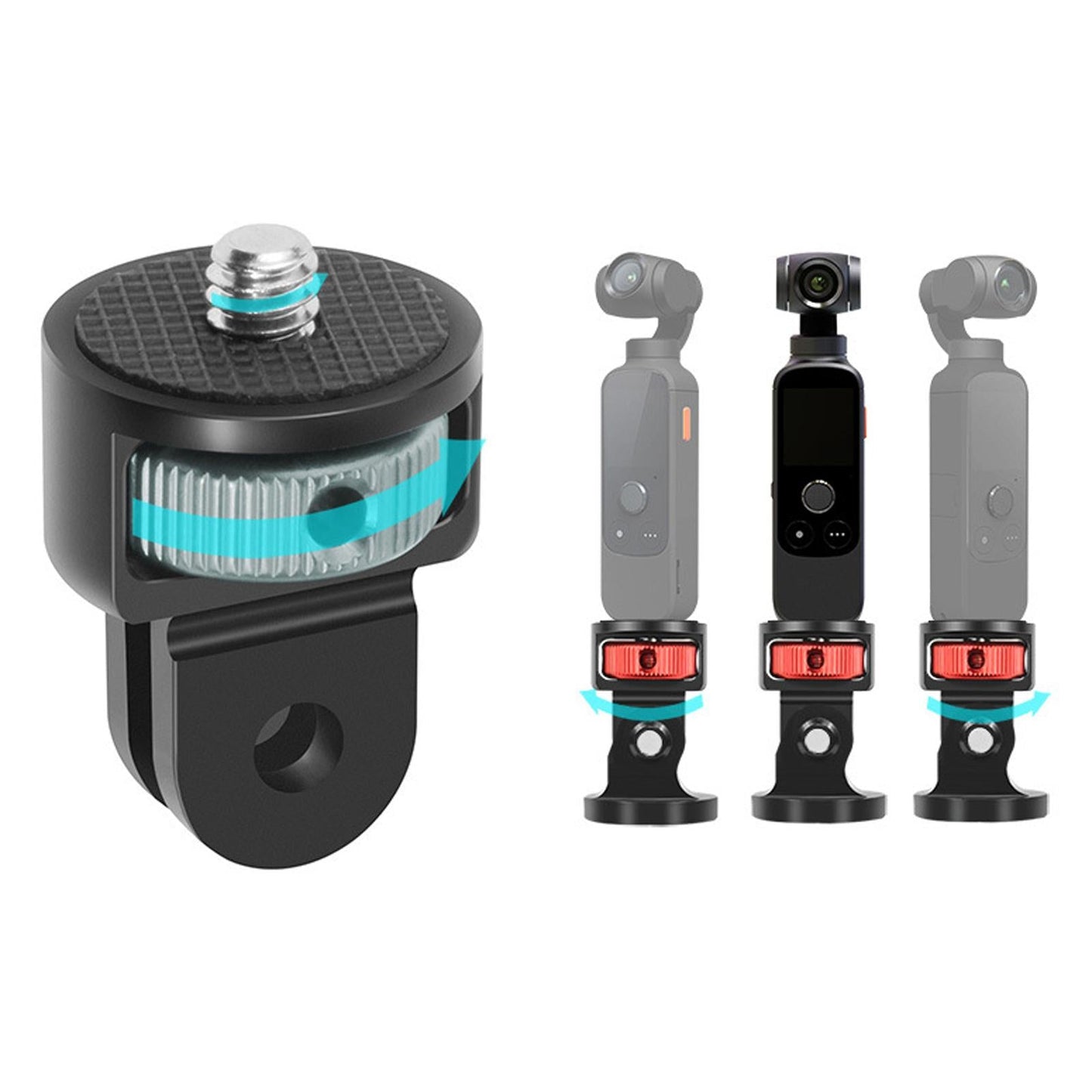 Camera Mount Adapter Lightweight Conversion Tripod Adapter for Action Camera Black Titanium