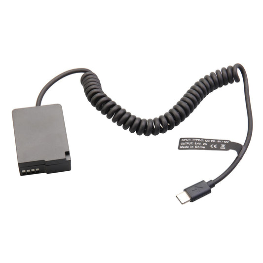 Dummy Battery Adapter Spring Cable for Panasonic FZ200 Camera Gx8 G90 G99