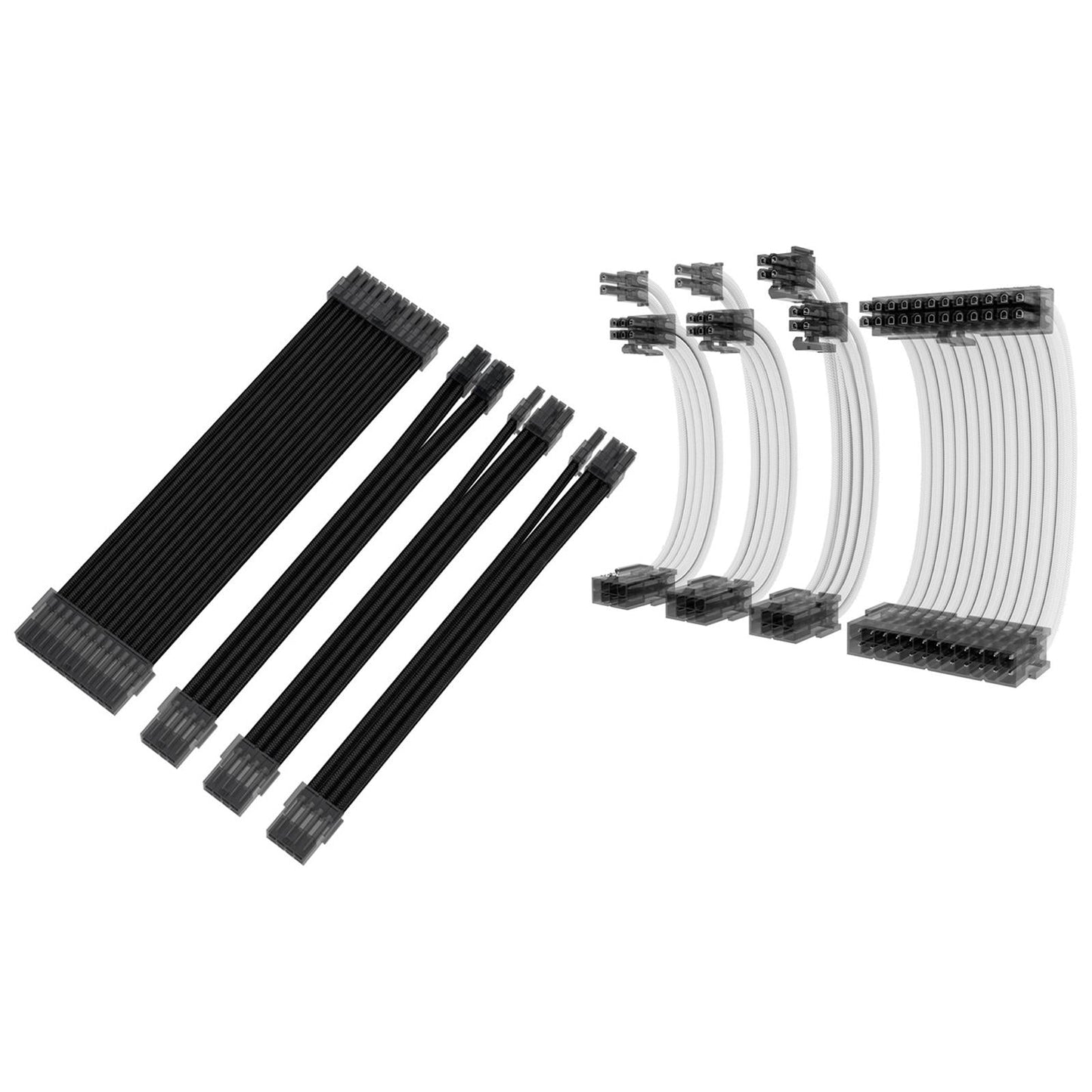 Basic Extension Cable Kit Extension Kit Plastic 8Pin 24Pin for PC Computer White