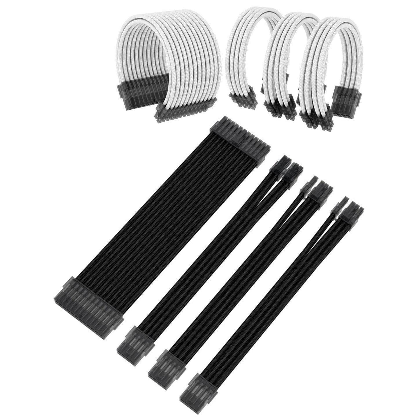 Basic Extension Cable Kit Extension Kit Plastic 8Pin 24Pin for PC Computer White