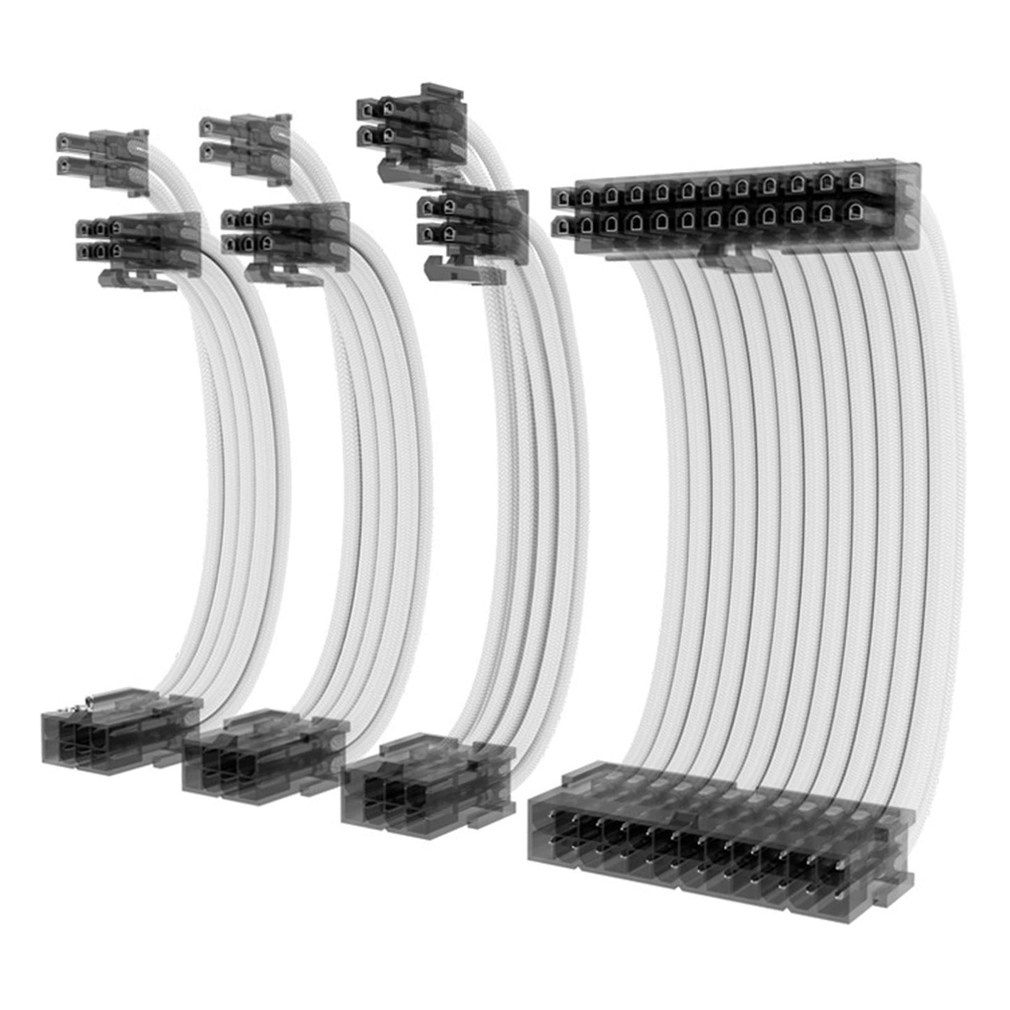 Basic Extension Cable Kit Extension Kit Plastic 8Pin 24Pin for PC Computer White